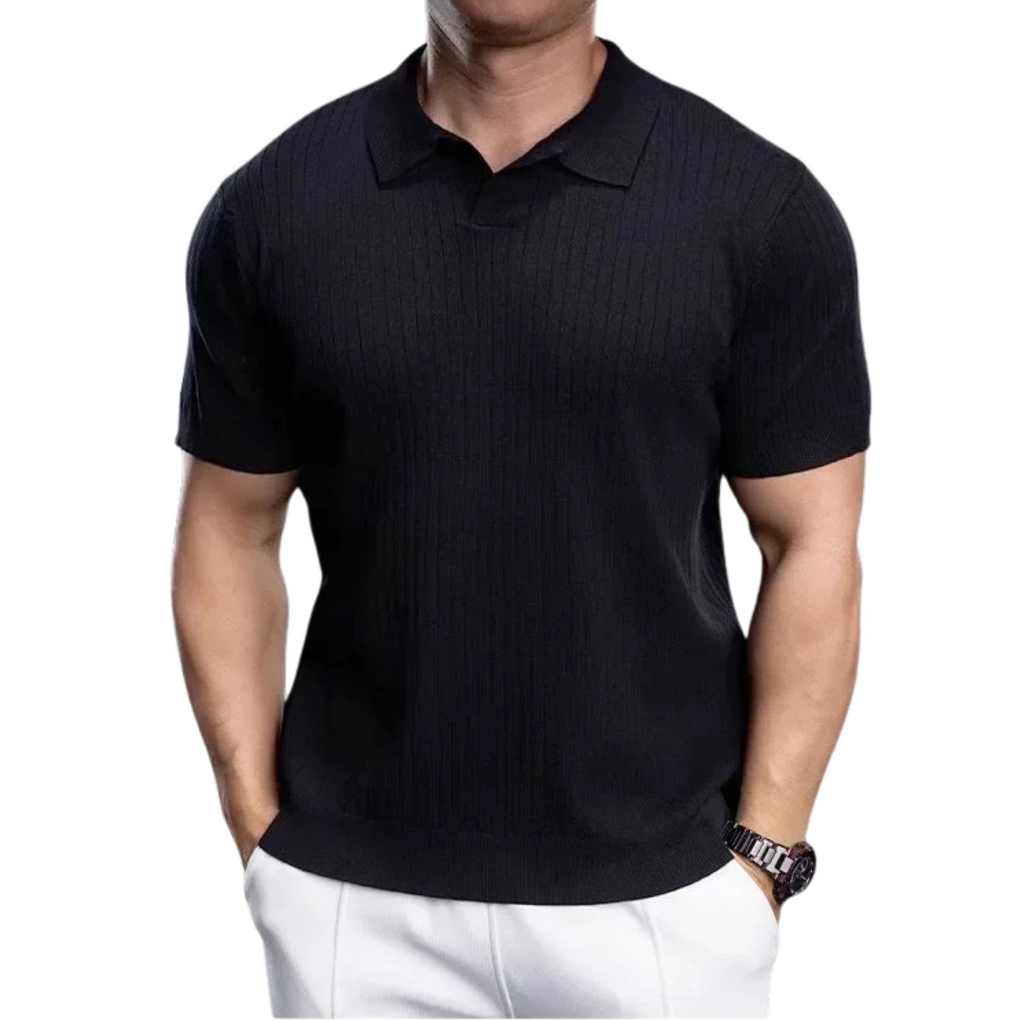 Luce Napoli - Polo Estiva Slim Fit da Uomo – Maglia Traspirante a Maniche Corte, Leggera ed Elegante