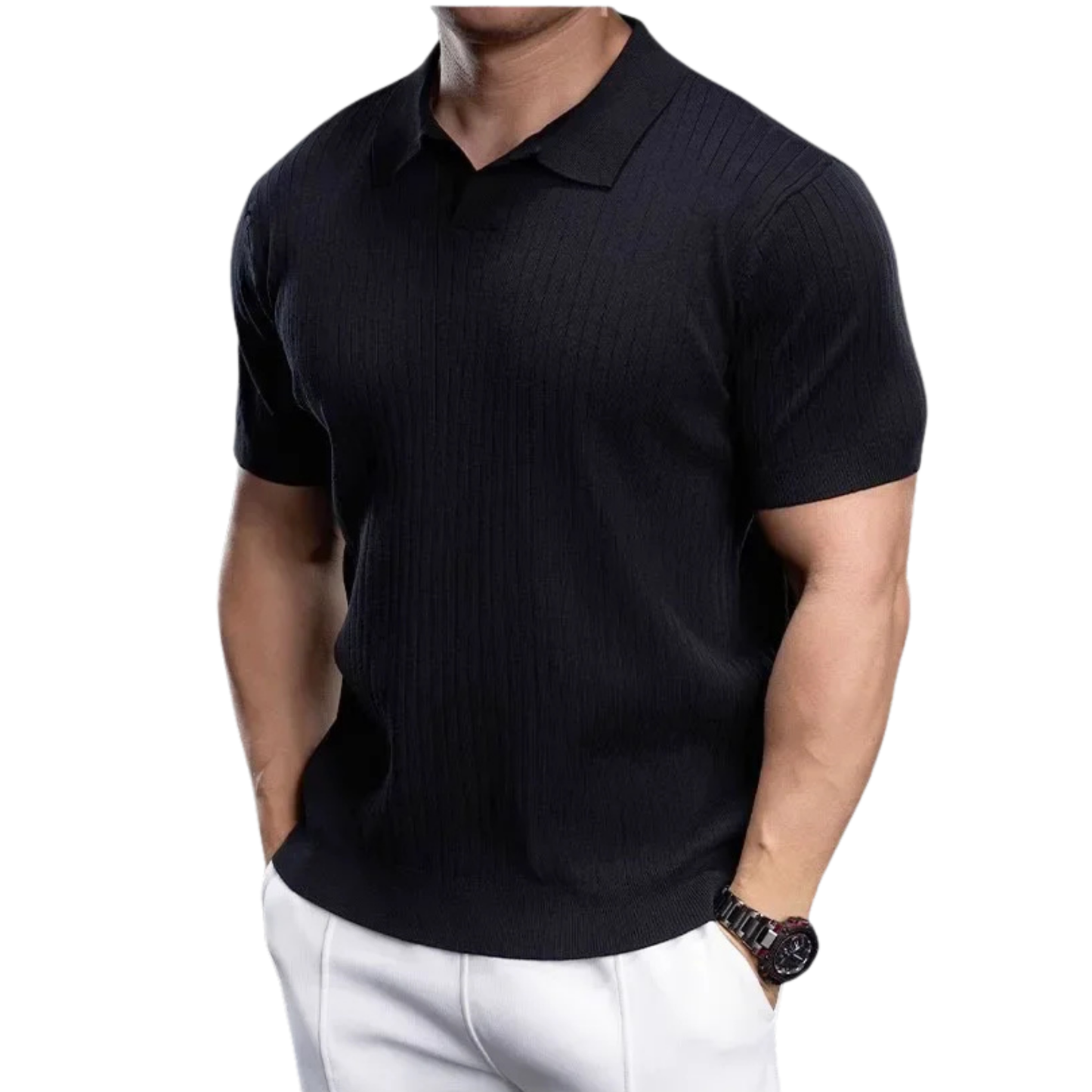Luce Napoli - Polo Estiva Slim Fit da Uomo – Maglia Traspirante a Maniche Corte, Leggera ed Elegante