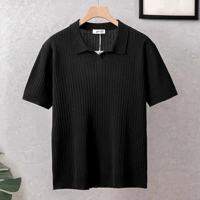 Luce Napoli - Polo Estiva Slim Fit da Uomo – Maglia Traspirante a Maniche Corte, Leggera ed Elegante