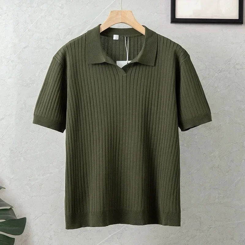 Luce Napoli - Polo Estiva Slim Fit da Uomo – Maglia Traspirante a Maniche Corte, Leggera ed Elegante