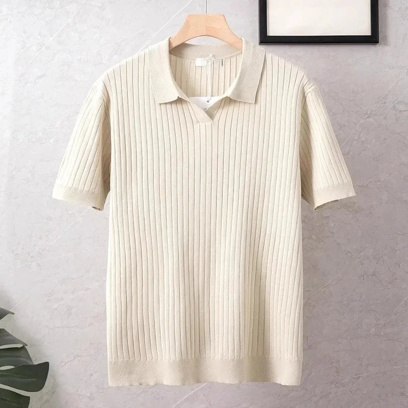 Luce Napoli - Polo Estiva Slim Fit da Uomo – Maglia Traspirante a Maniche Corte, Leggera ed Elegante