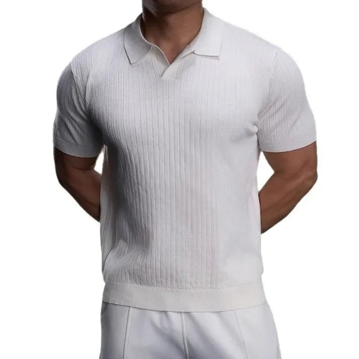 Luce Napoli - Polo Estiva Slim Fit da Uomo – Maglia Traspirante a Maniche Corte, Leggera ed Elegante