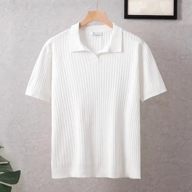 Luce Napoli - Polo Estiva Slim Fit da Uomo – Maglia Traspirante a Maniche Corte, Leggera ed Elegante