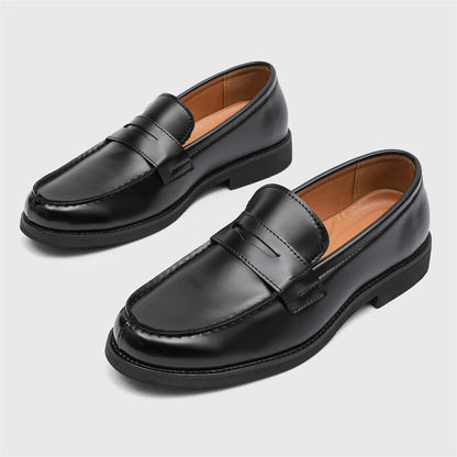 British Style Genuine Leather Soft Bottom Loafers Men Casual Leather Business Shoes Brand Walking Loafers Slip on Driving Shoes