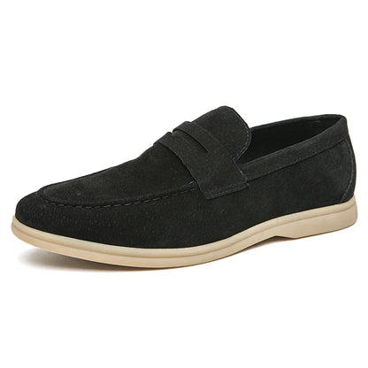 Italiaanse luxe merk suède heren kwastje ontwerp loafers outdoor handgemaakte hoge kwaliteit nubuck lederen schoenen zachte bodem wandelschoen
