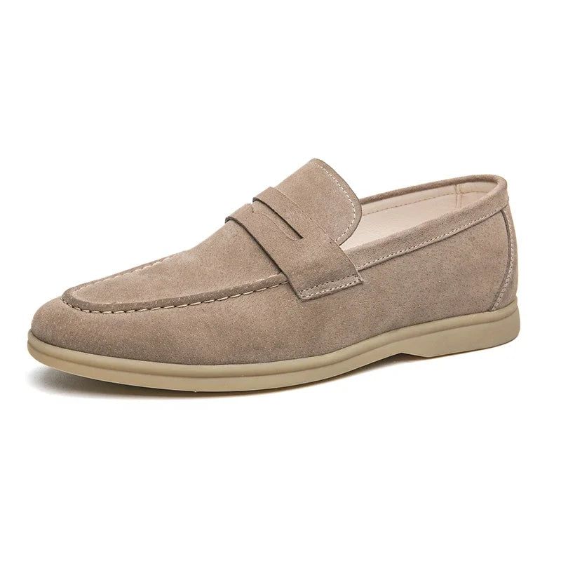 Italiaanse luxe merk suède heren kwastje ontwerp loafers outdoor handgemaakte hoge kwaliteit nubuck lederen schoenen zachte bodem wandelschoen