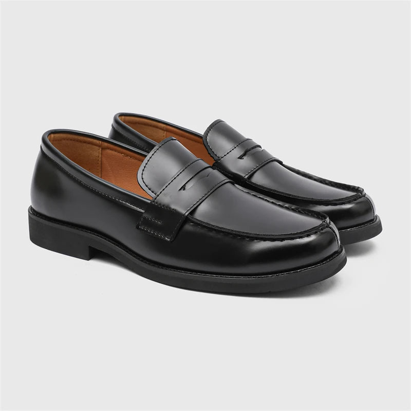 British Style Genuine Leather Soft Bottom Loafers Men Casual Leather Business Shoes Brand Walking Loafers Slip on Driving Shoes